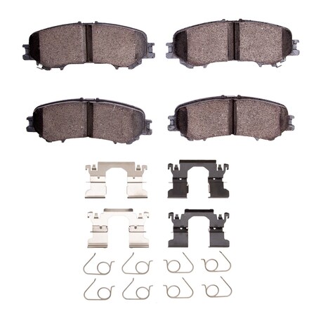 Dynamic Friction Co Ultimate Duty Performance Brake Pads and Hardware Kit, High Torque/Aggressive Initial Bite, Rear 1400-2032-01